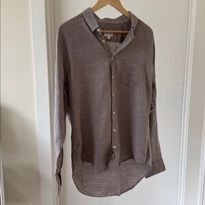 Elk Head Cotton/Linen Button Down - Large